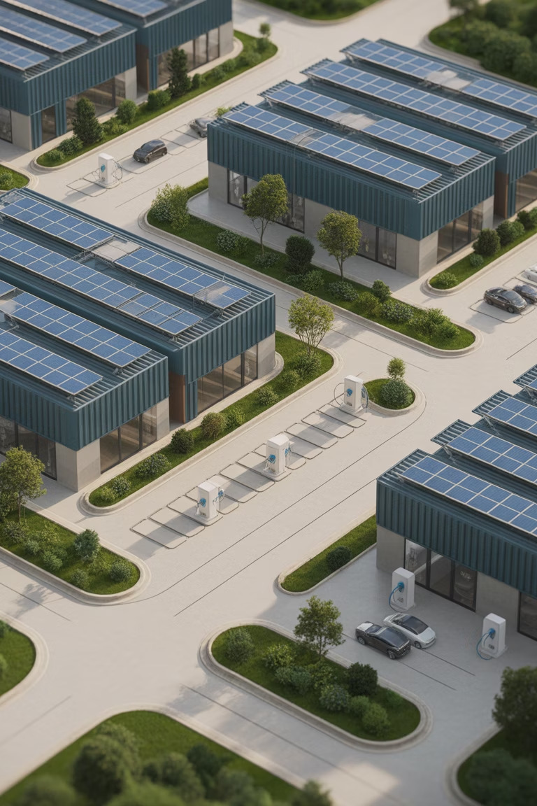 Aerial view of the manufacturing complex