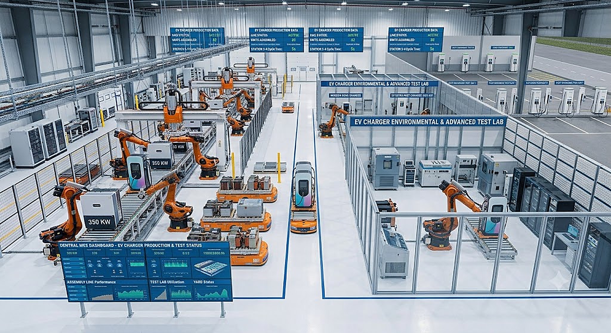 EV charger production and environmental test lab